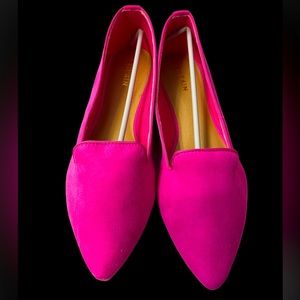 Hot pink flat loafers